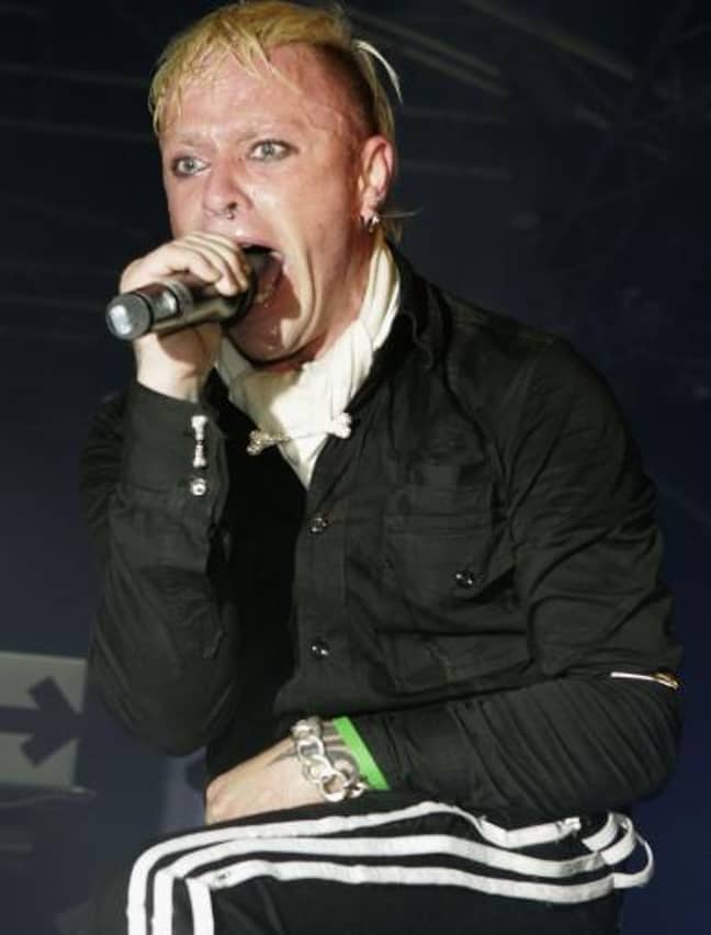 Keith Flint performing on stage as part of The Grolsch Summer Set. Credit: PA