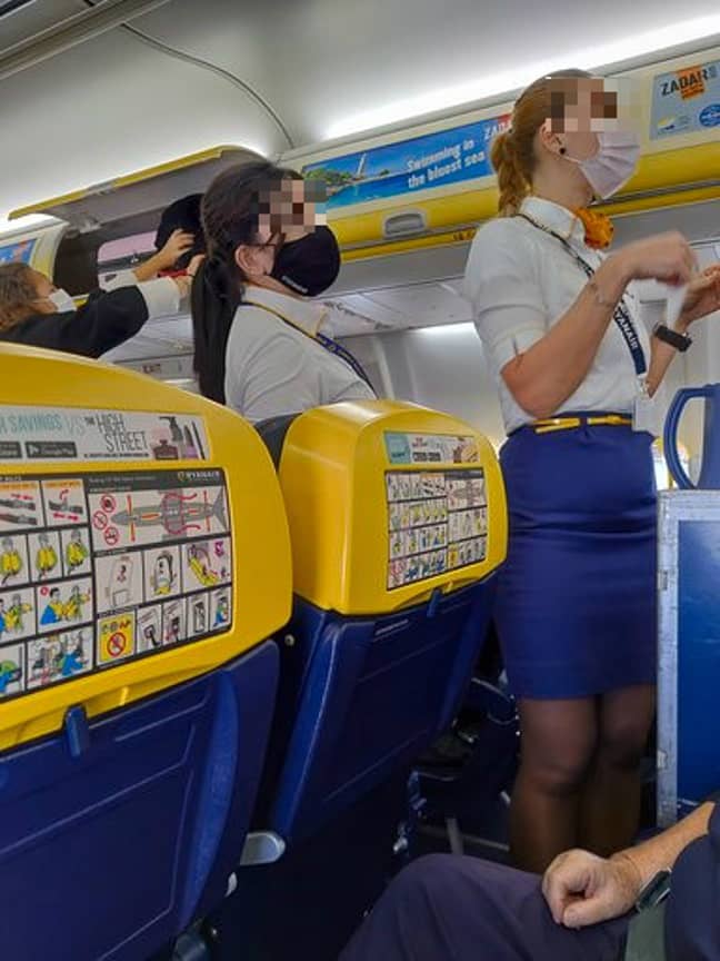 Bluebell claims Ryanair staff were wearing reusable face masks. Credit: Triangle
