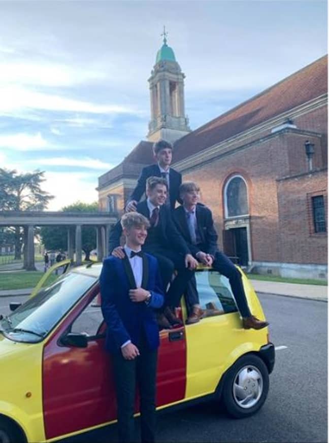The Inbetweeners tribute act headed off to prom. Credit: LADbible 