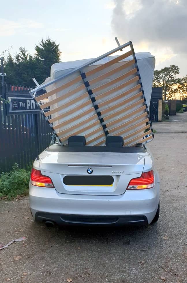 Police were stunned by the driver's idea of safe loading. Credit: SWNS