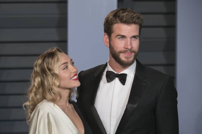 Miley Cyrus and Liam Hemsworth, pictured last year. Credit: PA