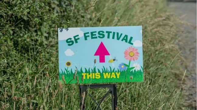 Festival-goers were given good directions. Credit: SWNS