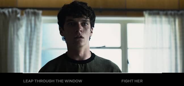 One of the 'choices' the viewer decides for Stefan after he speaks to a therapist. Credit: Netflix/Bandersnatch
