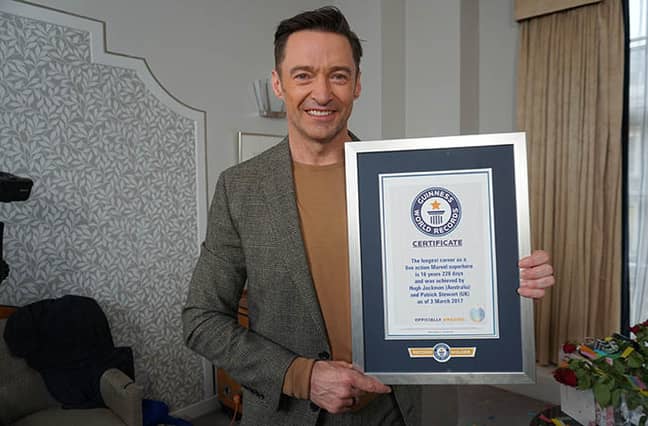 Hugh Jackman has been awarded with a Guinness World Record. Credit: Guinness World Record