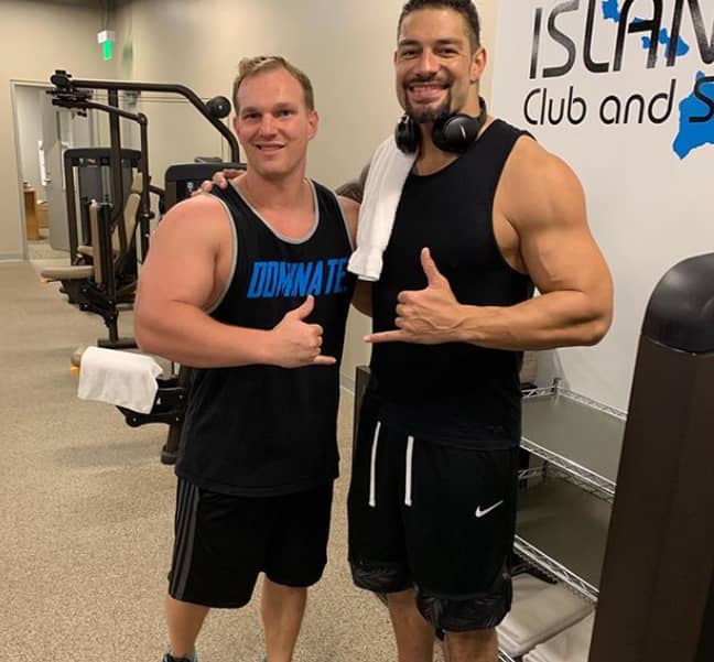 Reigns was spotted back in the gym by a personal trainer. Credit: Instagram