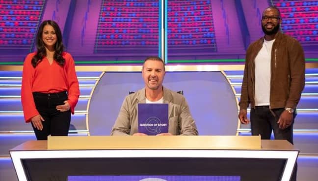 From left to right: Sam Quek, Paddy McGuinness and Ugo Monye. Credit: BBC
