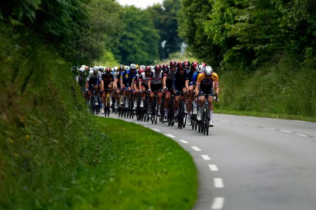 The peloton riding Saturday's first stage. Credit: PA