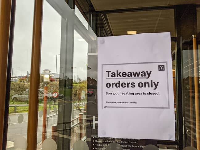 McDonald's had offered a takeaway and drive thru service from Wednesday, but now all outlets in the UK and Ireland are set to close. Credit: PA