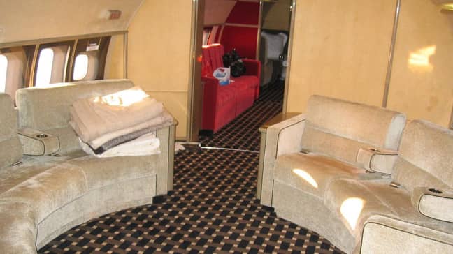 The interior of Epstein's private jet, the 'Lolita Express'. Image: Court photos