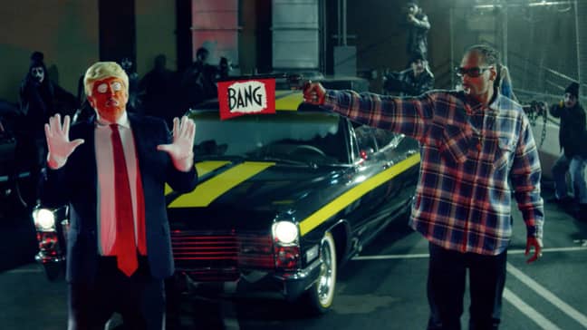 Snoop Dogg's video for 'Lavender' featured a Donald Trump lookalike getting shot. Credit: Doggystyle/Empire