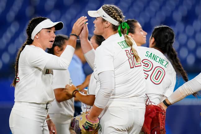 The Mexican softball team at the Tokyo Olympics. Credit: PA