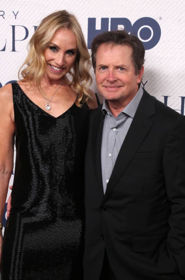 Michael J. Fox and wife Tracy Pollan. Credit: PA