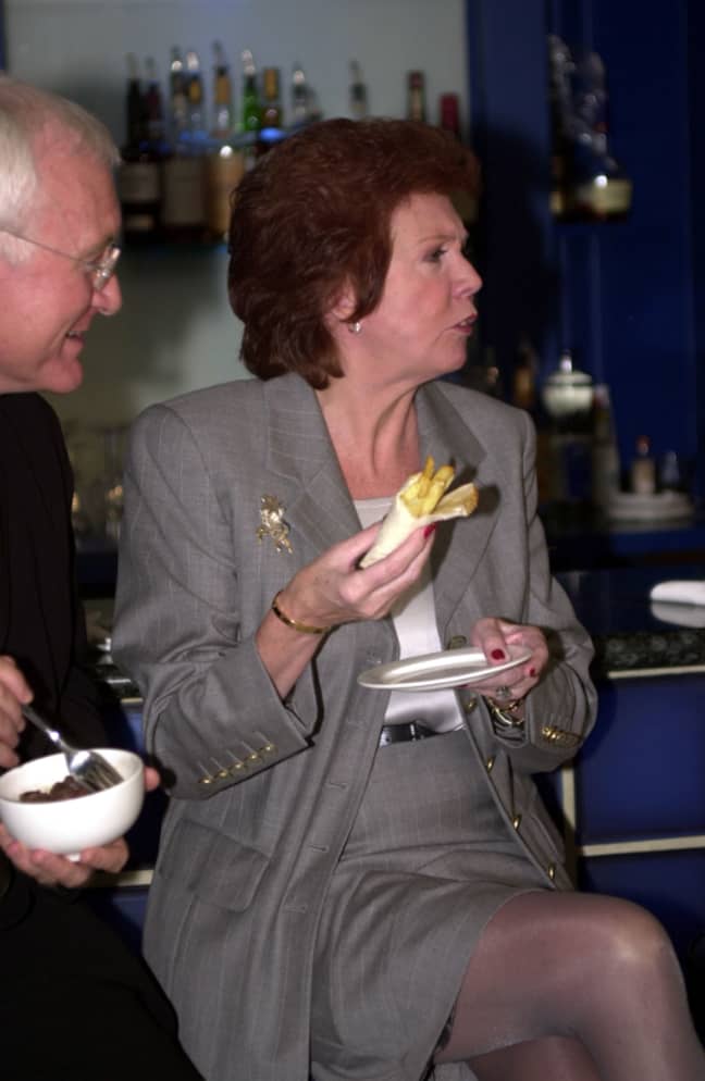 Here's the late Cilla Black eating one in 2000. Credit: PA