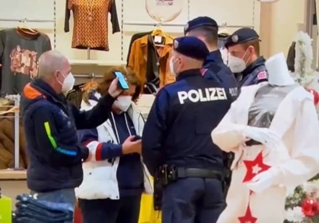 Austrian police checking people are allowed out. Credit: ORF2