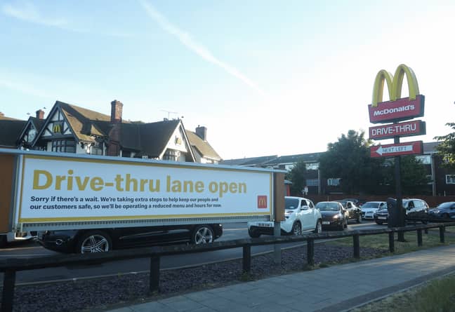 People were happy to queue to get their hands on a Maccies. Credit: PA