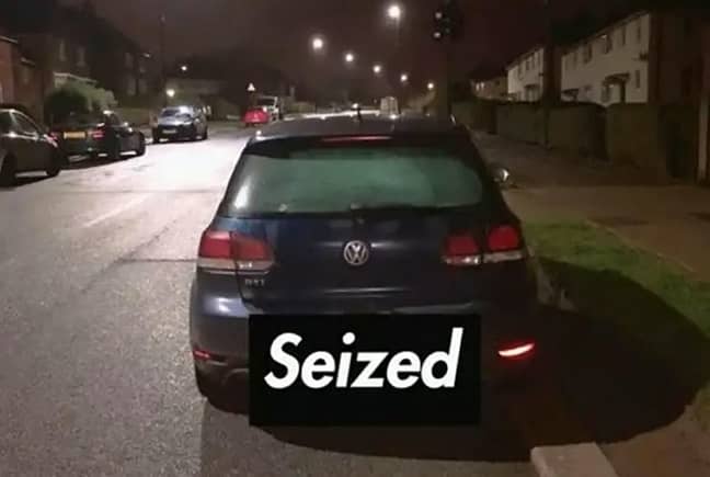 After checking the driver's details police found he wasn't insured. Credit: SWNS