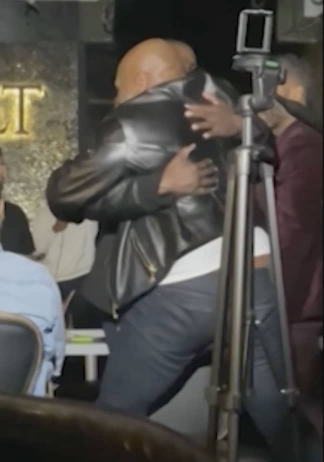 Mike Tyson hugged the man after the incident. Credit: Backgrid