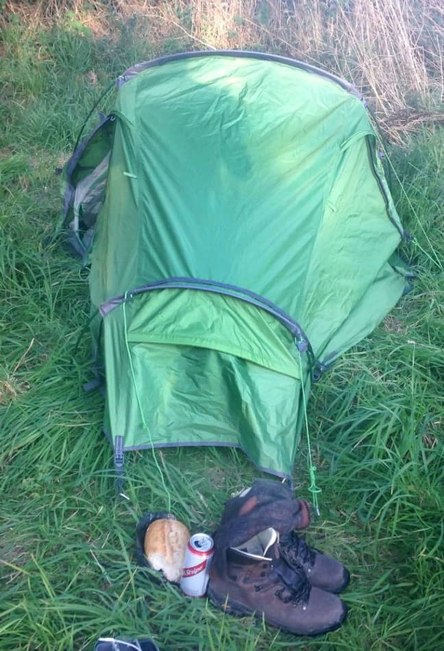 Barney's tent. Credit: Caters