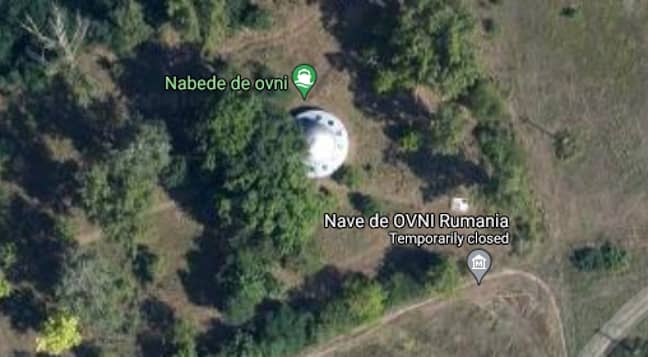 Is this a UFO in Romania? (Credit: Google Maps)