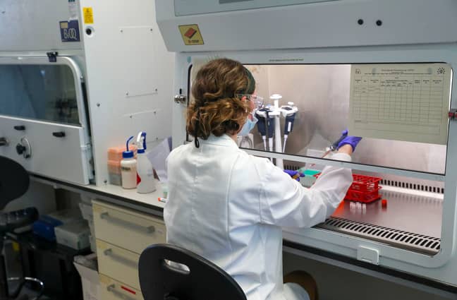 A scientist working on Oxford University's coronavirus vaccine. Credit: PA