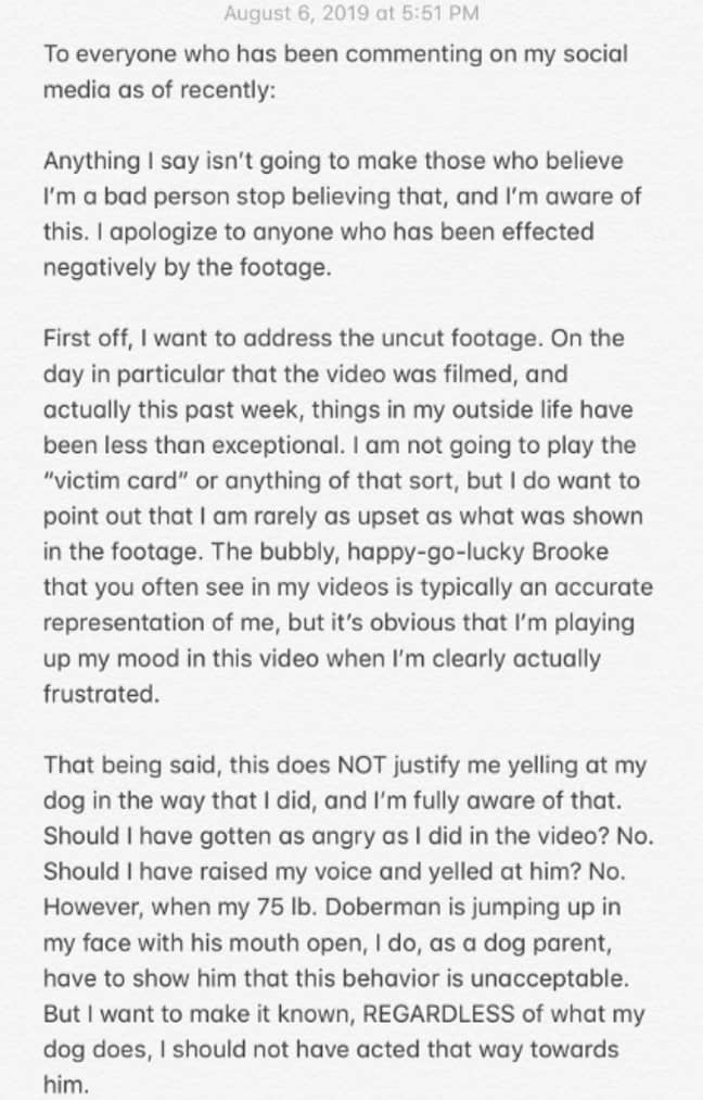Houts' statement. Credit: Twitter