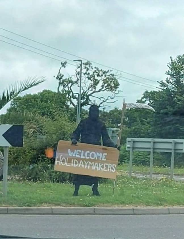 The Grim Reaper objects to holidaymakers visiting Devon, apparently. Credit: Facebook