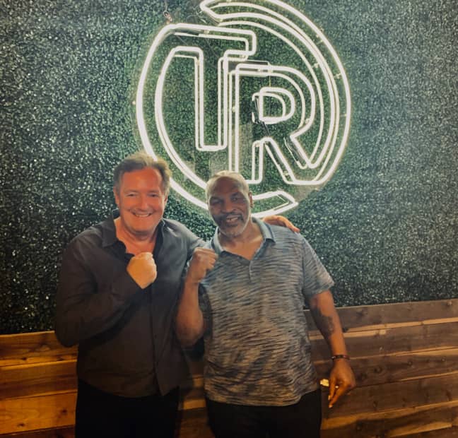 Piers Morgan smoked a joint on Mike Tyson's podcast. Credit: Twitter/Piers Morgan 