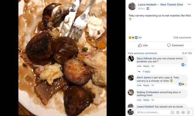 Laura was so disgusted with her meal she posted a photo on Facebook. Credit: Triangle News