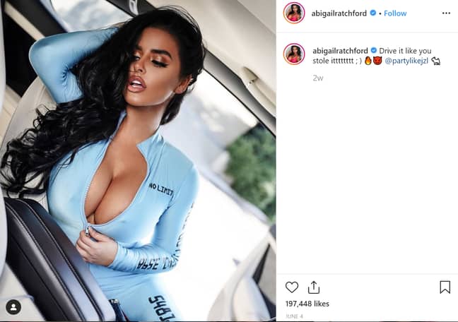 Abigail makes £6,300 per Instagram post. Credit: Instagram/Abigail Ratchford