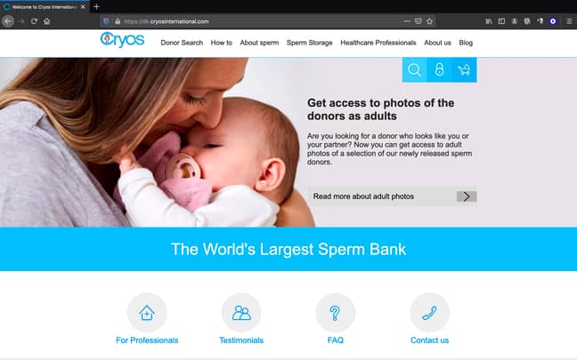 A court has blocked the sperm bank's website after the mix up. Credit: East2West News
