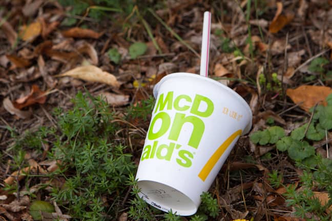 A McDonald's cup and straw. Credit: PA