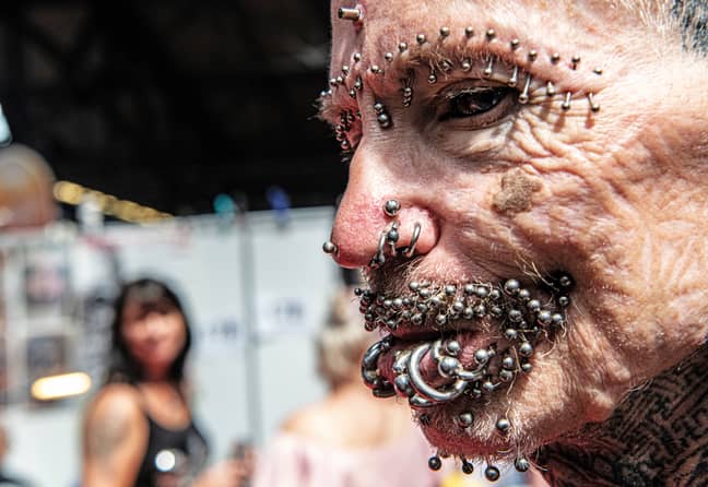 Rolf Buchholz has the world record for most pierced man, with more than 450 piercings. Credit: PA 