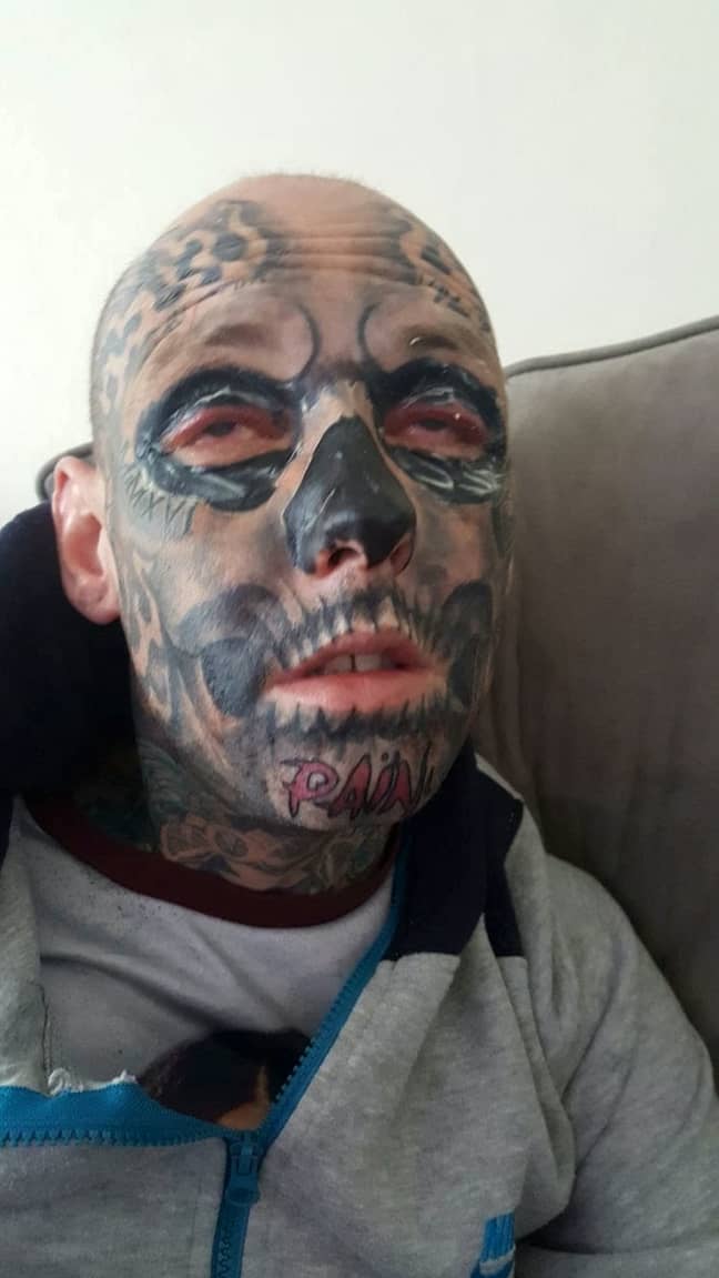 His eyelid tattoos left Chris 'blind for three days'. Credit: SWNS