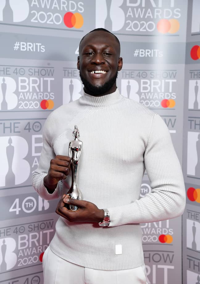 Stormzy won the gong for British Male Solo Artist at the 2020 BRIT awards. Credit: PA