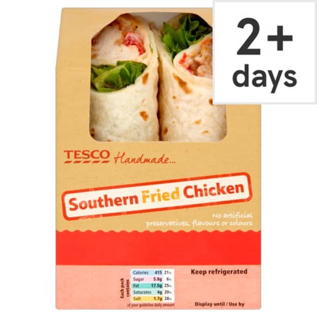 Lizzie's meal deal favourite is the southern fried chicken wrap. Credit: Tesco