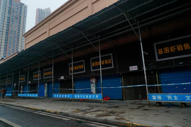 The Wuhan Huanan Wholesale Seafood Market remained closed on 21 January. Credit: PA