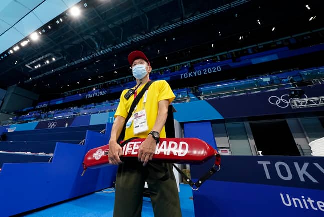 A lifeguard at the Tokyo Olympics. Credit: PA