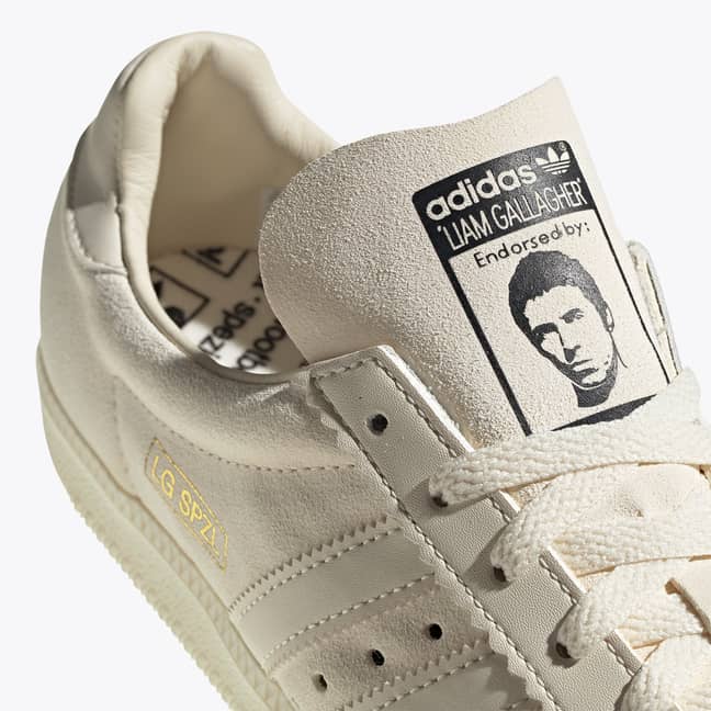The Trainers Feature Liam Gallagher On The Tongue. Credit: Adidas