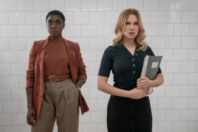 Lashana Lynch as the new 007 and Lea Seydoux as Madeleine in No Time To Die. (Credit: 007.com)