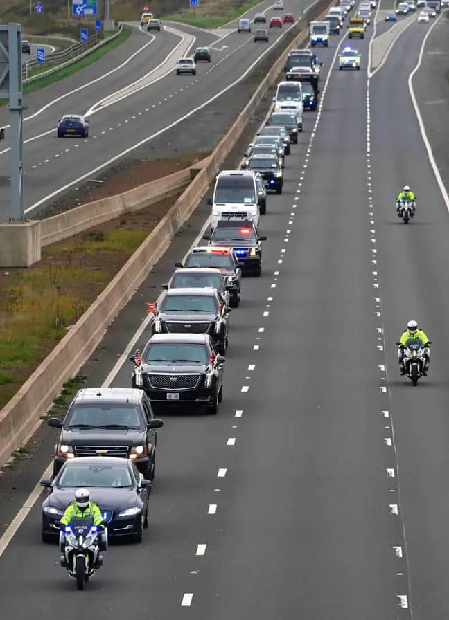 A man took a photo of the passing motorcade - while stark b*****k naked. Credit: Alamy
