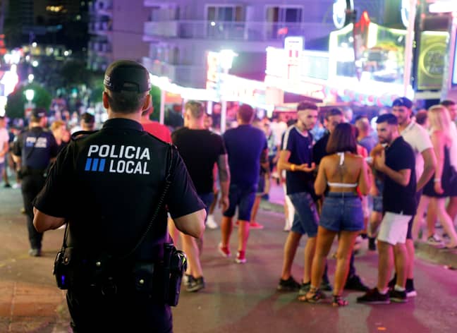 Police in Magaluf. Credit: PA