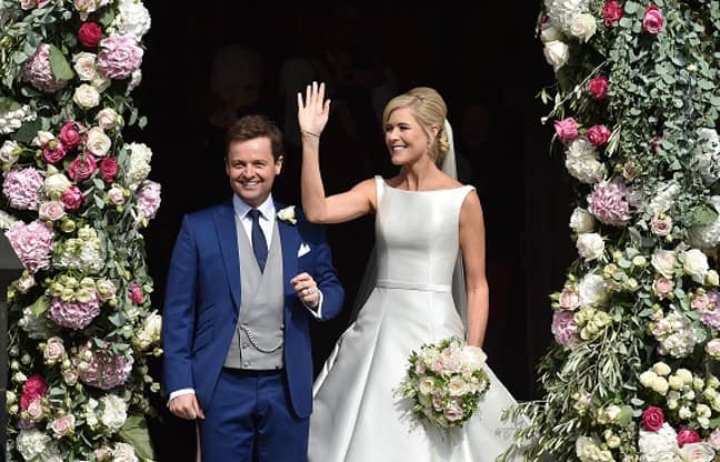 Declan Donnelly and Ali Astall at their 2015 wedding. Credit: PA
