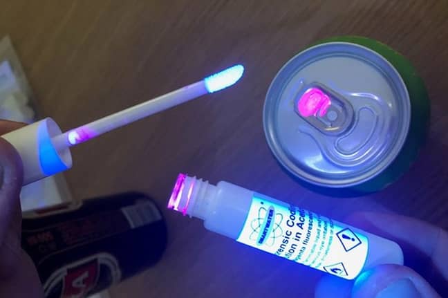 The substance can be seen with a neon light and will hopefully lead to more arrests of criminals. Credit: SmartWater
