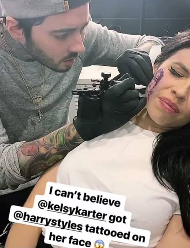 Singer Kelsy Karter Explains Why She Got A Harry Styles Tattoo On Her Face