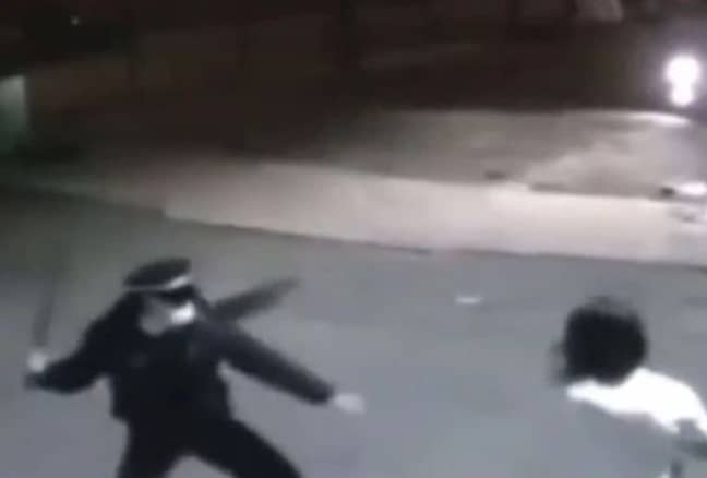 Other footage from the incident shows police pursuing people with batons