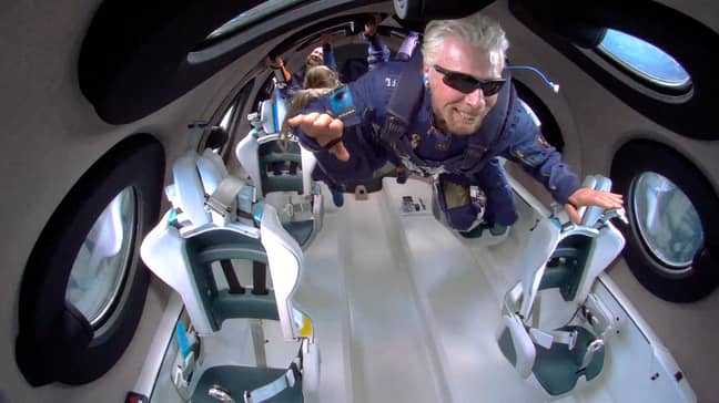 Richard Branson in space. Credit: PA