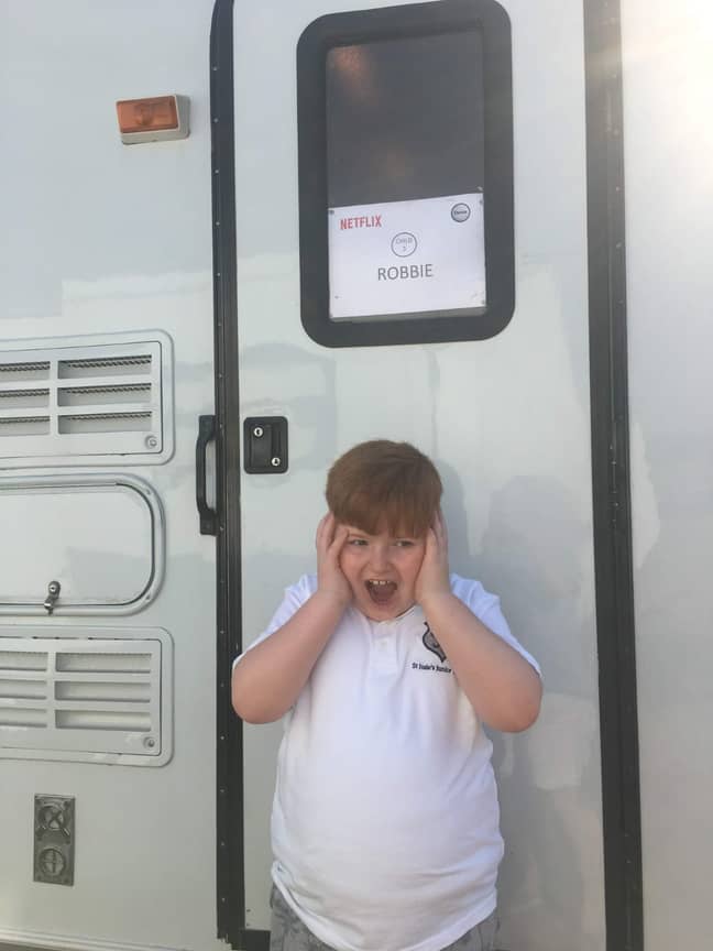 Thomas got his own trailer for the filming of After Life. Credit: Debbie Bastable
