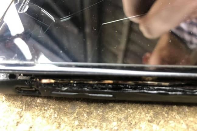 The damage to the phone. Credit: MEN Media