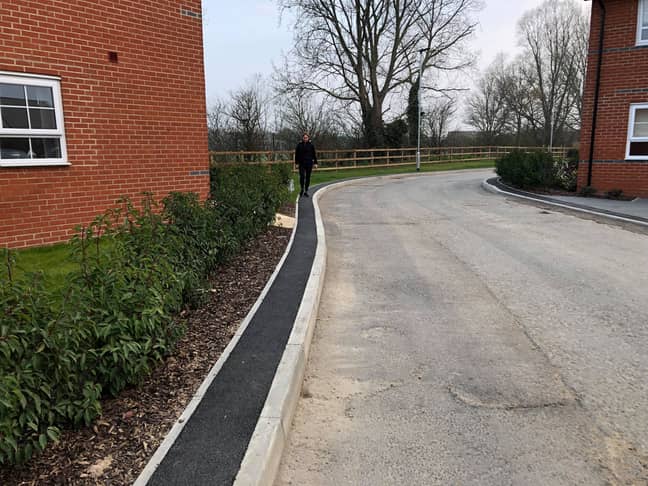 The path is on a housing complex in Suffolk. Credit: SWNS