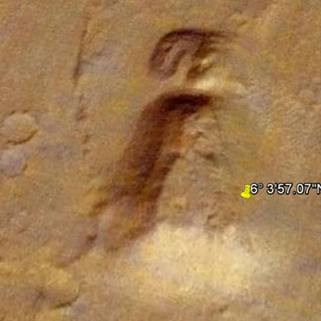 Alien shape on Google Mars. Credit: Google Earth